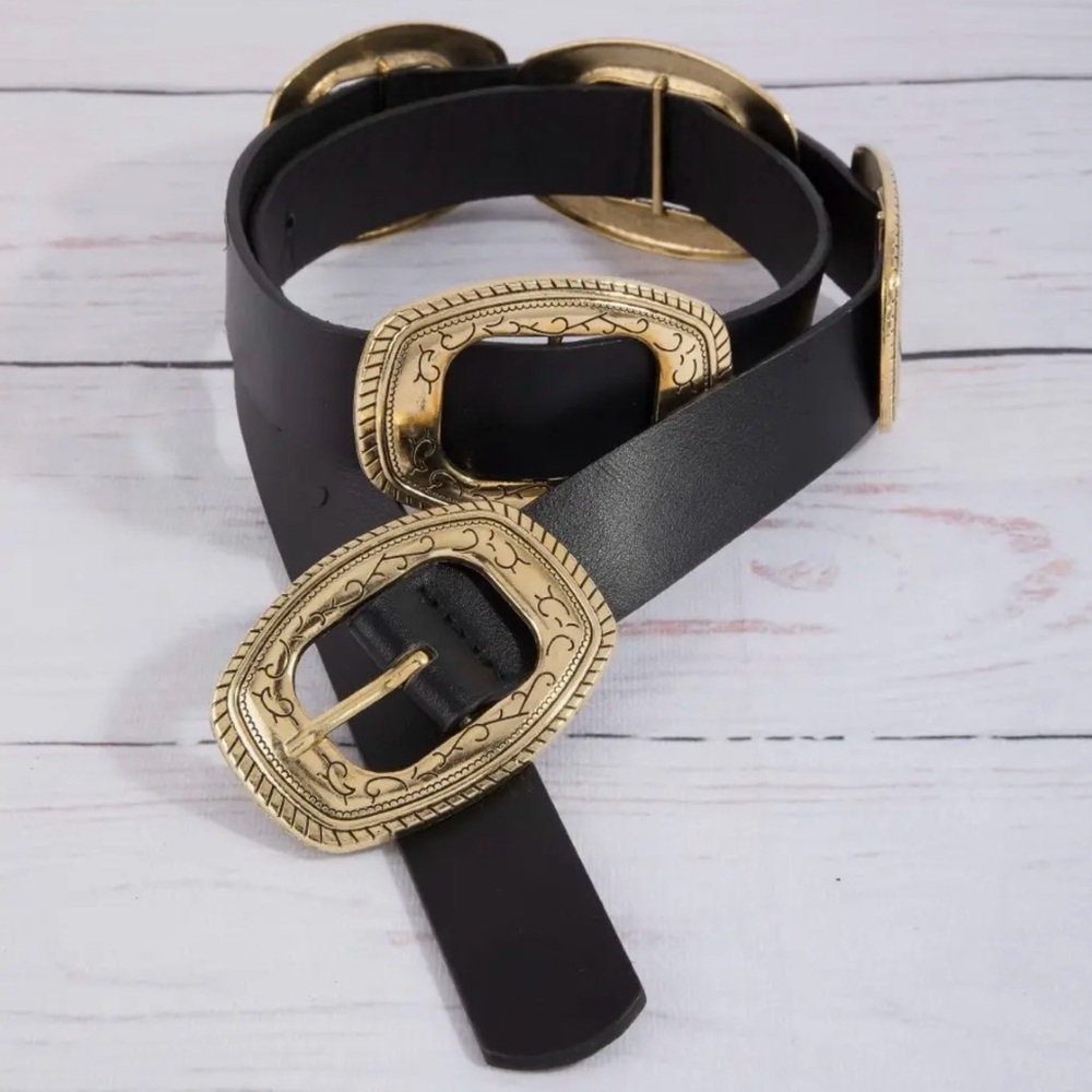 Western Concho Vegan Leather Belt